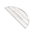 Stainless steel half-round grill grate for charcoal grill or smoker on black background