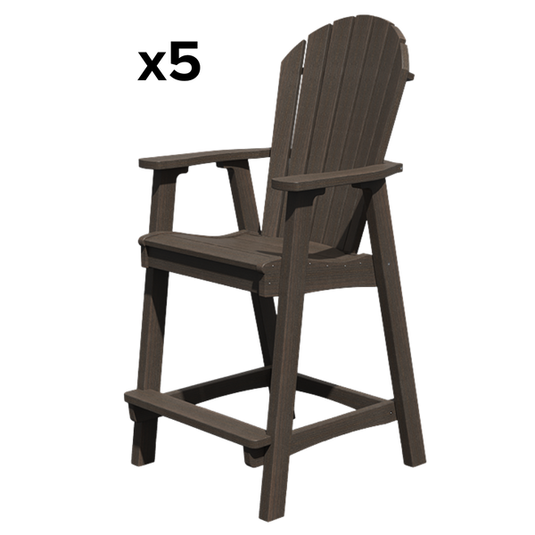 4 Counter Height Poly Wood Chairs